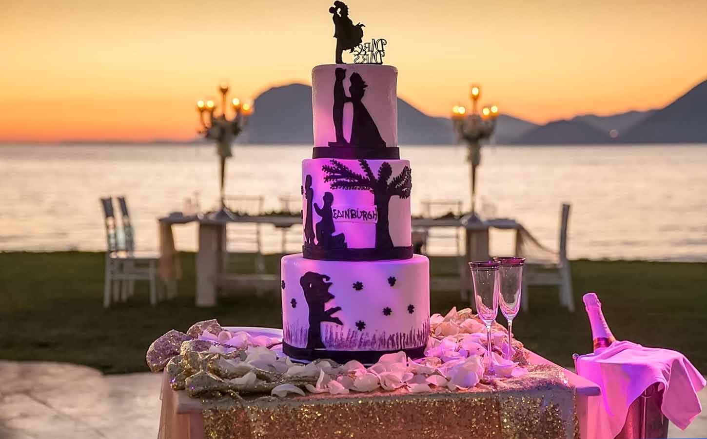 Amazing-cake-in-magenda-lighting-and-breathtaking-view!