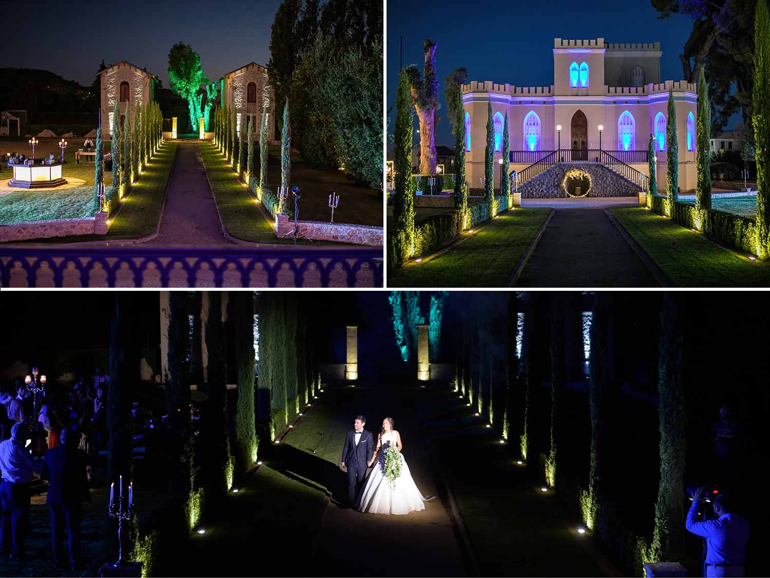 Luxurious Wedding Decoration at the entrance of a Castle in Greece